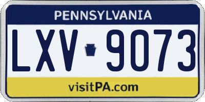 PA license plate LXV9073