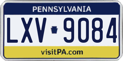 PA license plate LXV9084