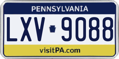 PA license plate LXV9088
