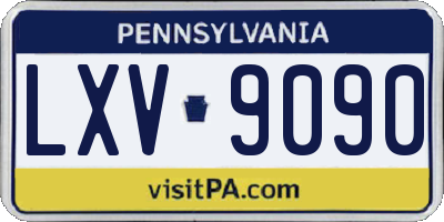 PA license plate LXV9090