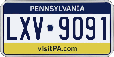 PA license plate LXV9091