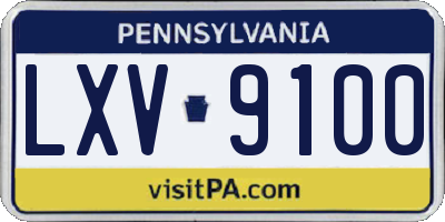 PA license plate LXV9100