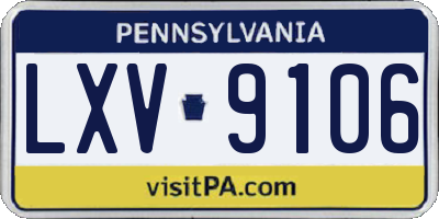 PA license plate LXV9106