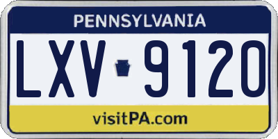 PA license plate LXV9120