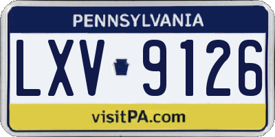 PA license plate LXV9126