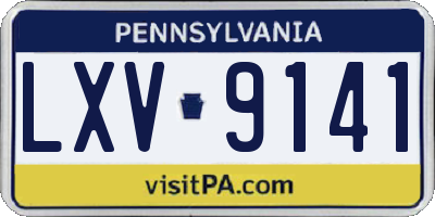 PA license plate LXV9141