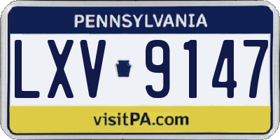 PA license plate LXV9147