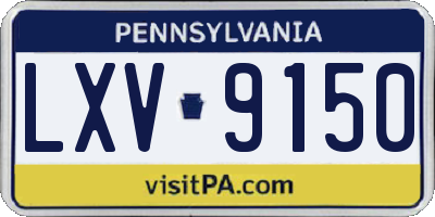 PA license plate LXV9150