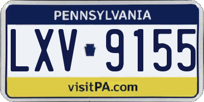 PA license plate LXV9155