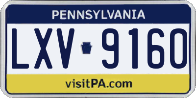 PA license plate LXV9160