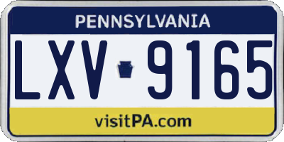 PA license plate LXV9165