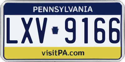PA license plate LXV9166