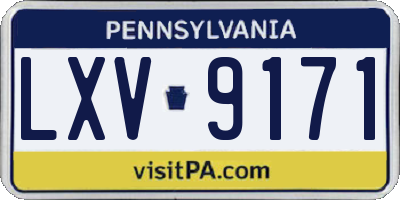 PA license plate LXV9171