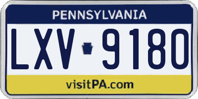 PA license plate LXV9180