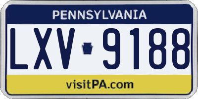 PA license plate LXV9188