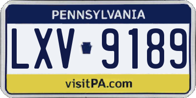 PA license plate LXV9189