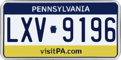 PA license plate LXV9196