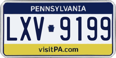 PA license plate LXV9199