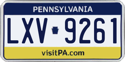 PA license plate LXV9261