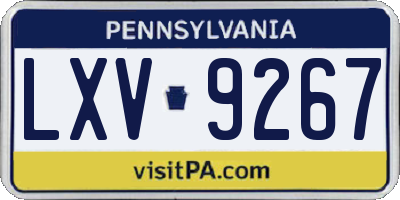 PA license plate LXV9267