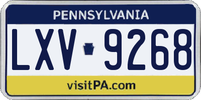 PA license plate LXV9268