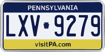PA license plate LXV9279