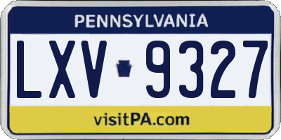 PA license plate LXV9327