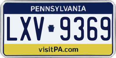 PA license plate LXV9369