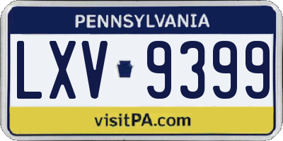 PA license plate LXV9399