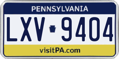 PA license plate LXV9404