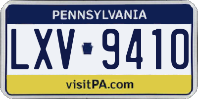 PA license plate LXV9410