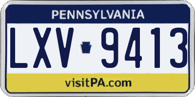 PA license plate LXV9413