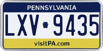 PA license plate LXV9435