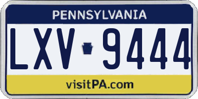 PA license plate LXV9444