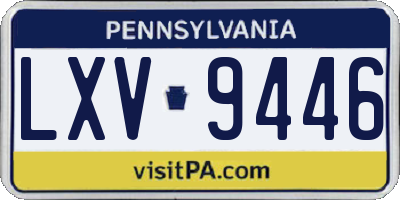PA license plate LXV9446