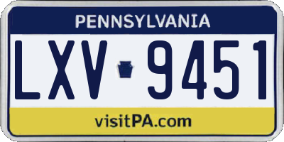 PA license plate LXV9451