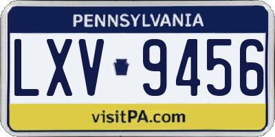 PA license plate LXV9456