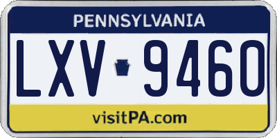 PA license plate LXV9460