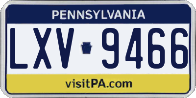 PA license plate LXV9466