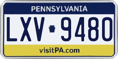 PA license plate LXV9480