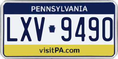 PA license plate LXV9490