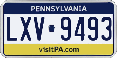 PA license plate LXV9493
