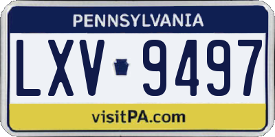 PA license plate LXV9497