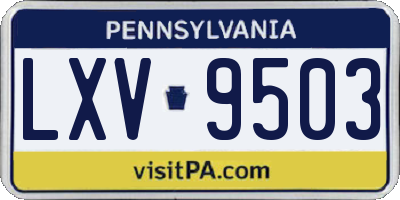 PA license plate LXV9503