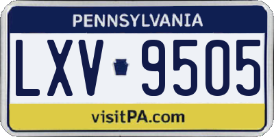 PA license plate LXV9505