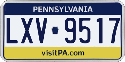 PA license plate LXV9517