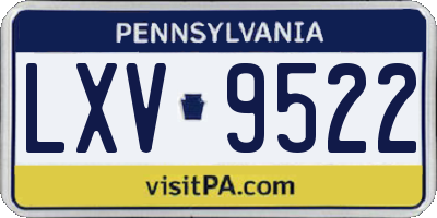 PA license plate LXV9522
