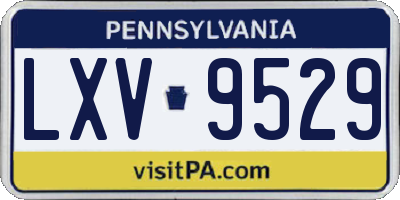 PA license plate LXV9529