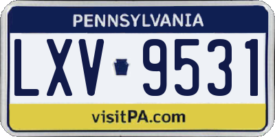 PA license plate LXV9531