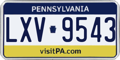 PA license plate LXV9543